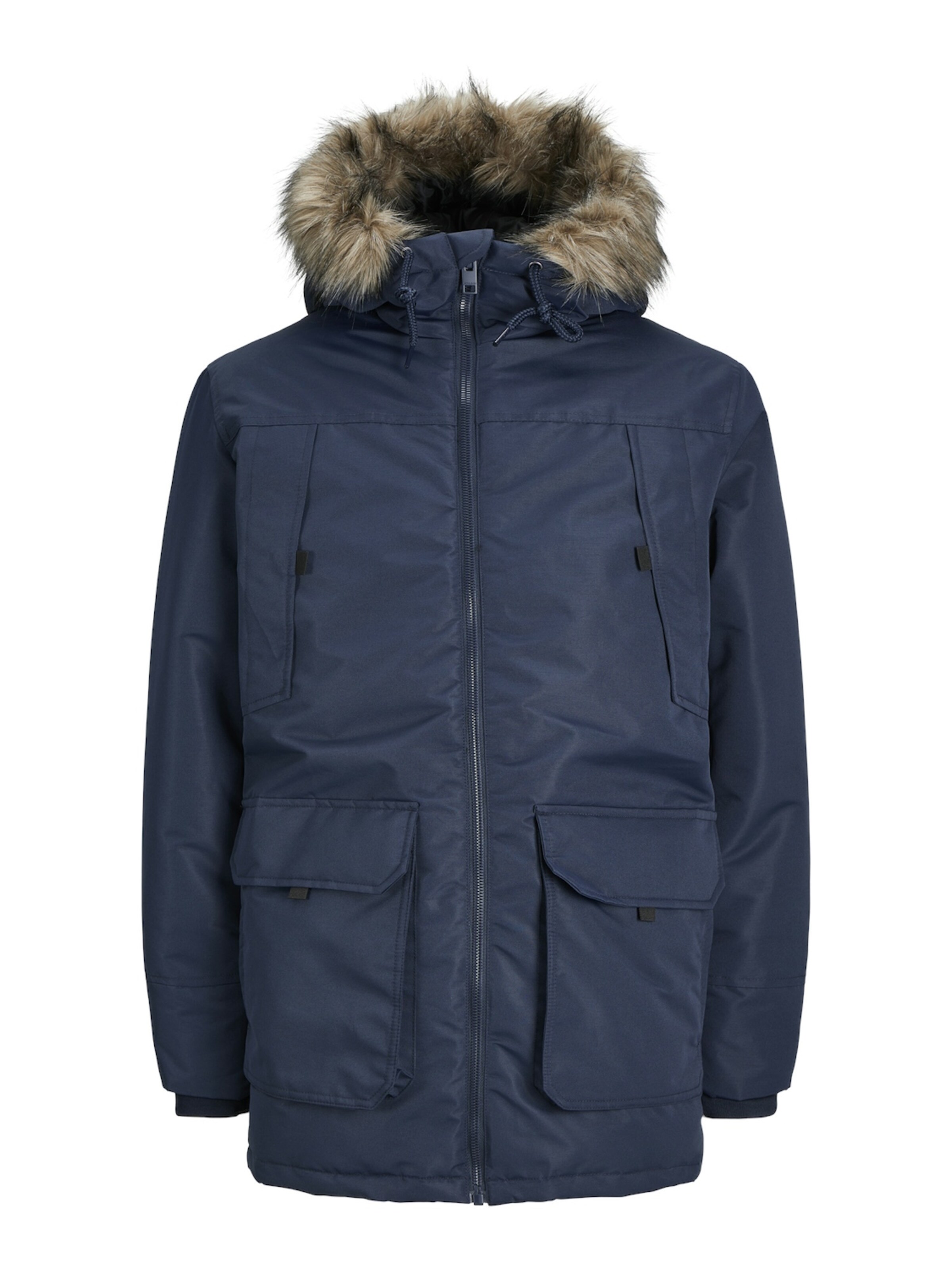 JACK & JONES Winterparka 'JJEConstruct' in Blauw: voorkant