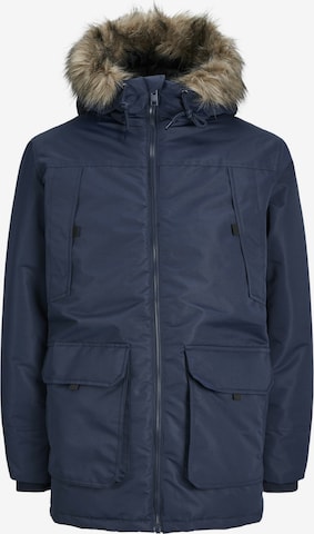 JACK & JONES Winter parka 'JJEConstruct' in Blue: front