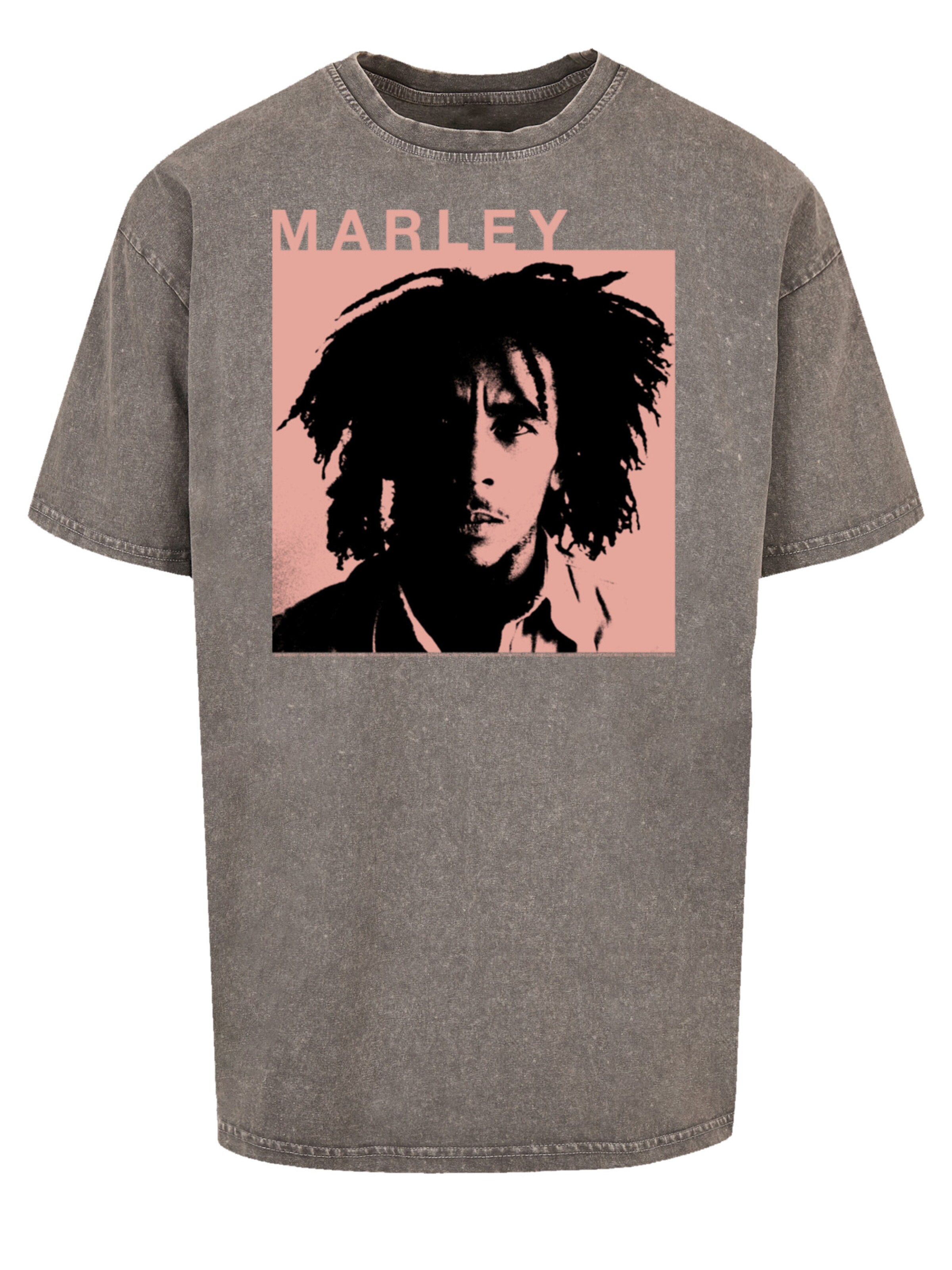 F4NT4STIC Shirt 'Bob Marley Reggae Music by Rock Off' in Grey: front