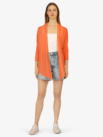 Rainbow Cashmere Knit Cardigan in Orange