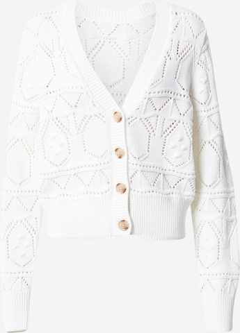 VILA Knit Cardigan 'Mikkie' in White: front