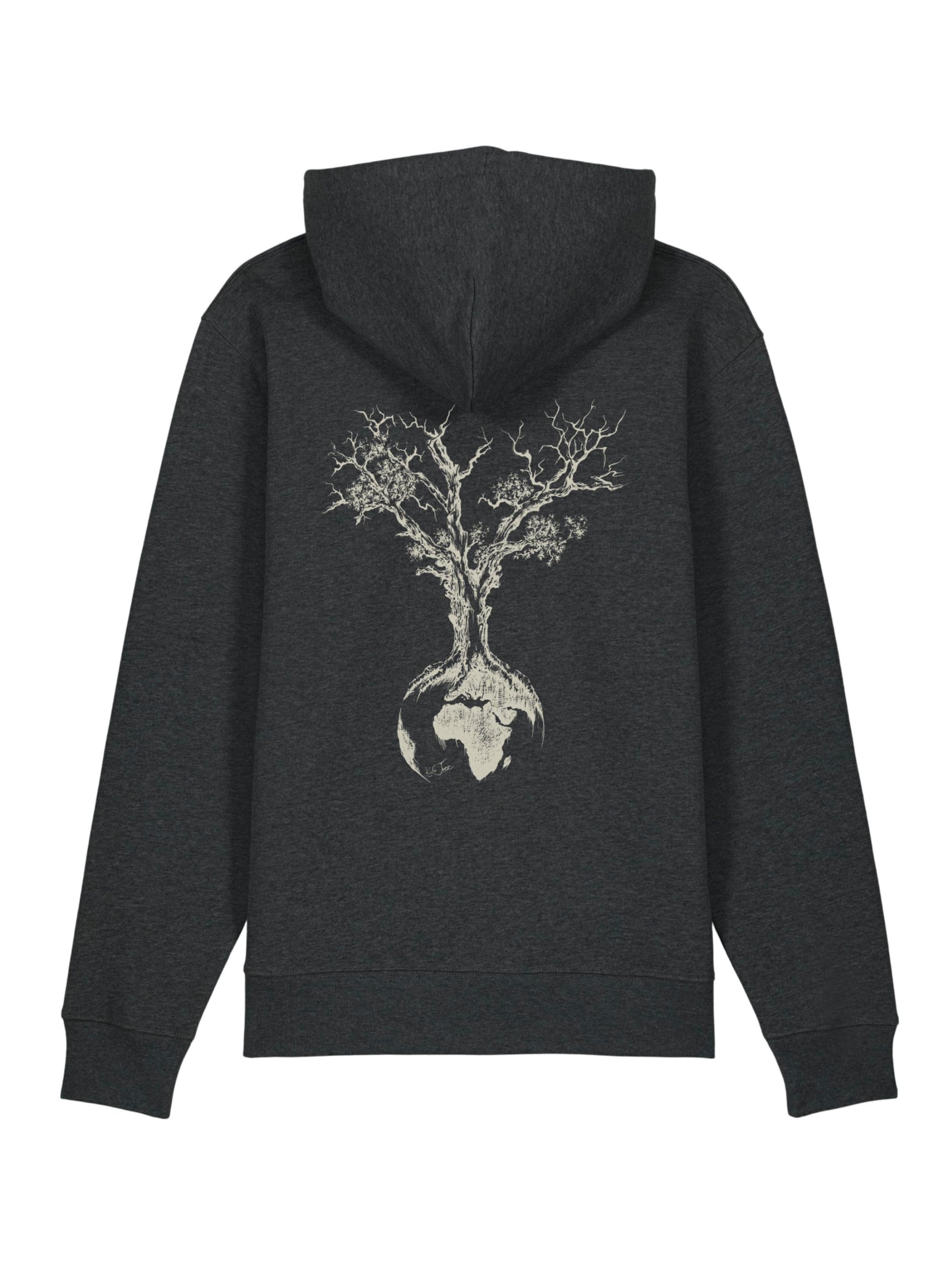 Life-Tree Pullover 'Organic Fairwear' in Grau: Vorderseite