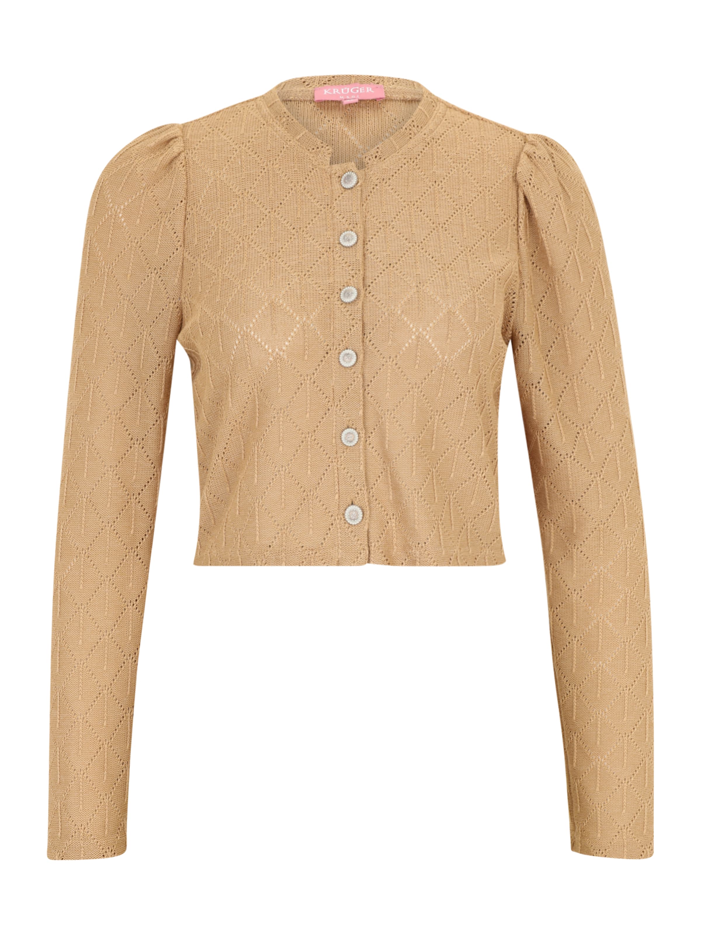 Krüger Madl Knit Cardigan in Brown: front