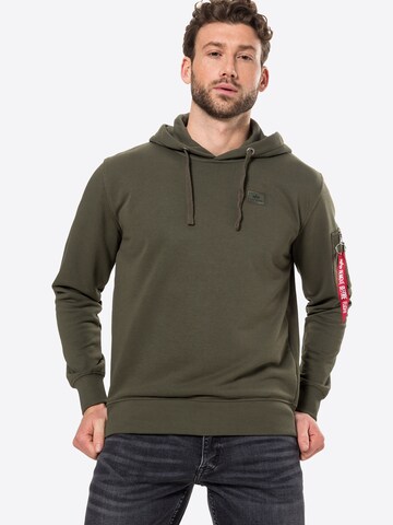 Felpa 'X-Fit' di ALPHA INDUSTRIES in verde: frontale