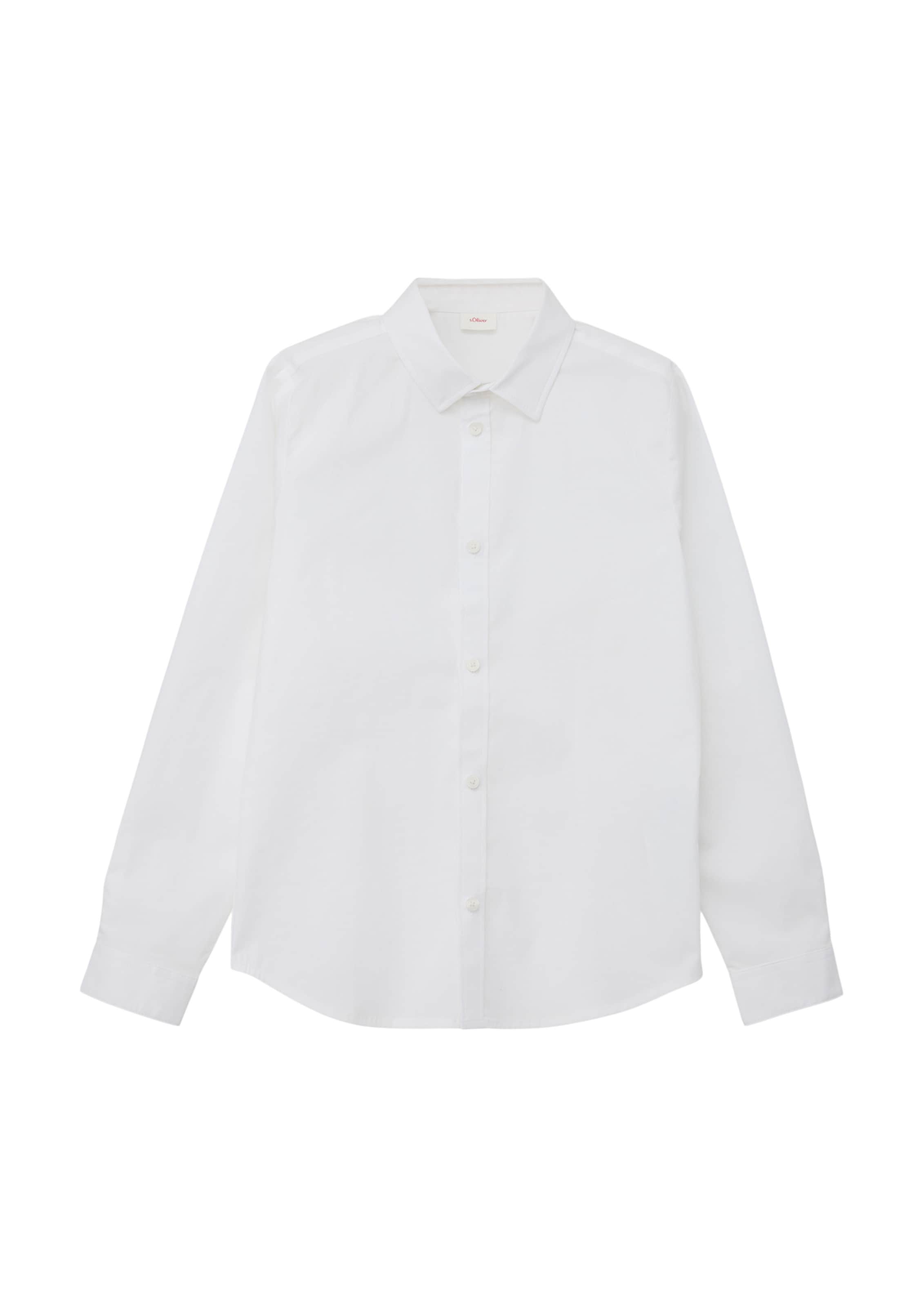 s.Oliver Slim Fit Hemd in Weiß: Vorderseite