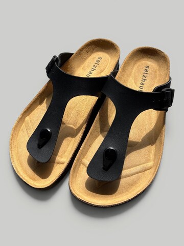 salzhaut T-bar sandals in Black