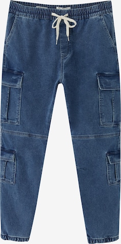 Pull&Bear Tapered Cargo jeans in Blue: front