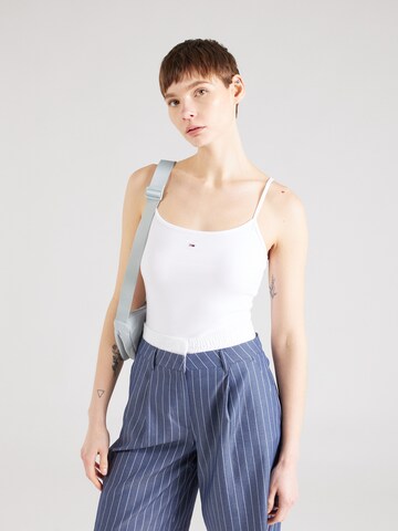 Tommy Jeans Top 'ESSENTIAL' in Zwart: voorkant