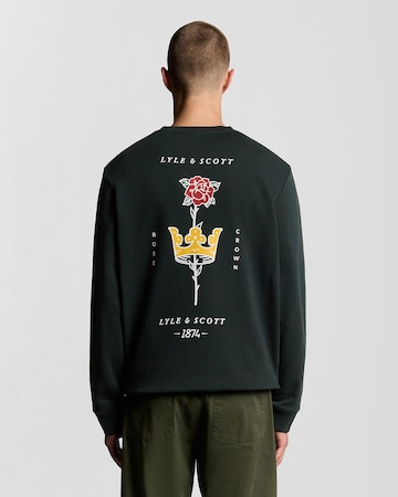 Lyle & Scott Sweatshirt 'Rose and Crown' in Blauw: voorkant