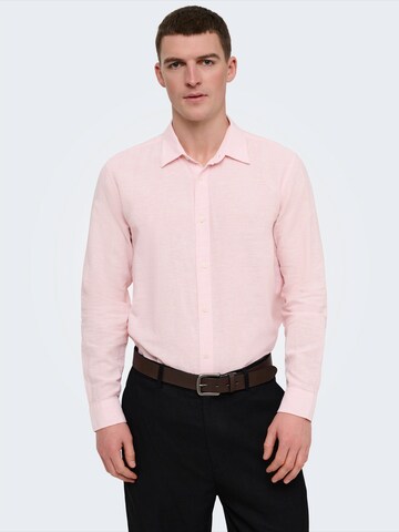 Only & Sons Slim fit Srajca 'ONSCaiden' | roza barva
