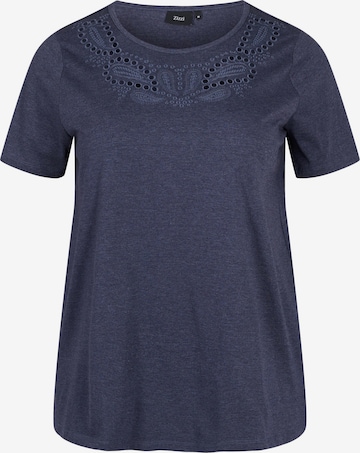 Zizzi T-Shirt 'Camryn' in Blau: predná strana