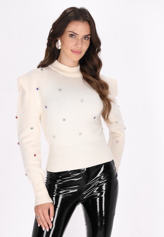 Pull-over faina en blanc : devant