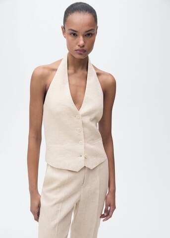 MANGO Vest in Beige: front