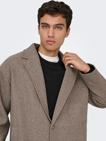 Only & Sons Between-Seasons Coat 'ONSWORF' in Brown