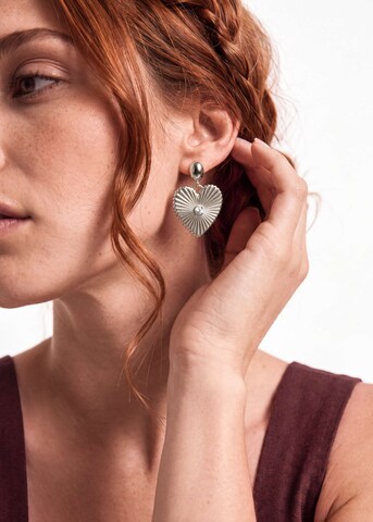 PURELEI Ohrringe 'Shining Heart' in Silber: Vorderseite