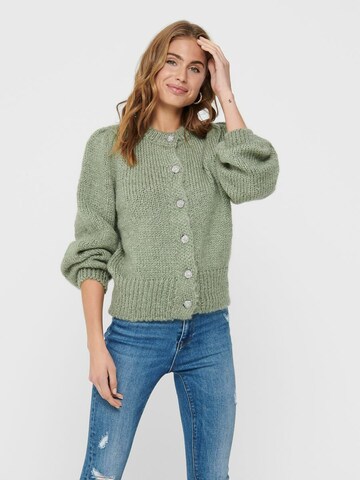 ONLY Knit Cardigan in Green: front