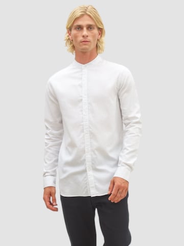 NOWADAYS Slim fit Overhemd 'Oxford Melange' in Wit: voorkant