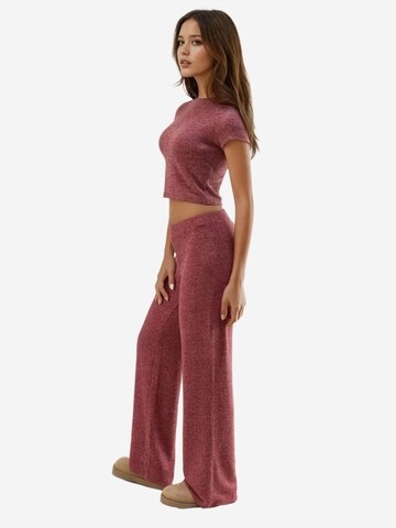 Wide Leg Pantalon Hiccup en rouge