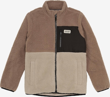 COLOR KIDS Plüschjacke ' COFleece ' in Grün: Vorderseite