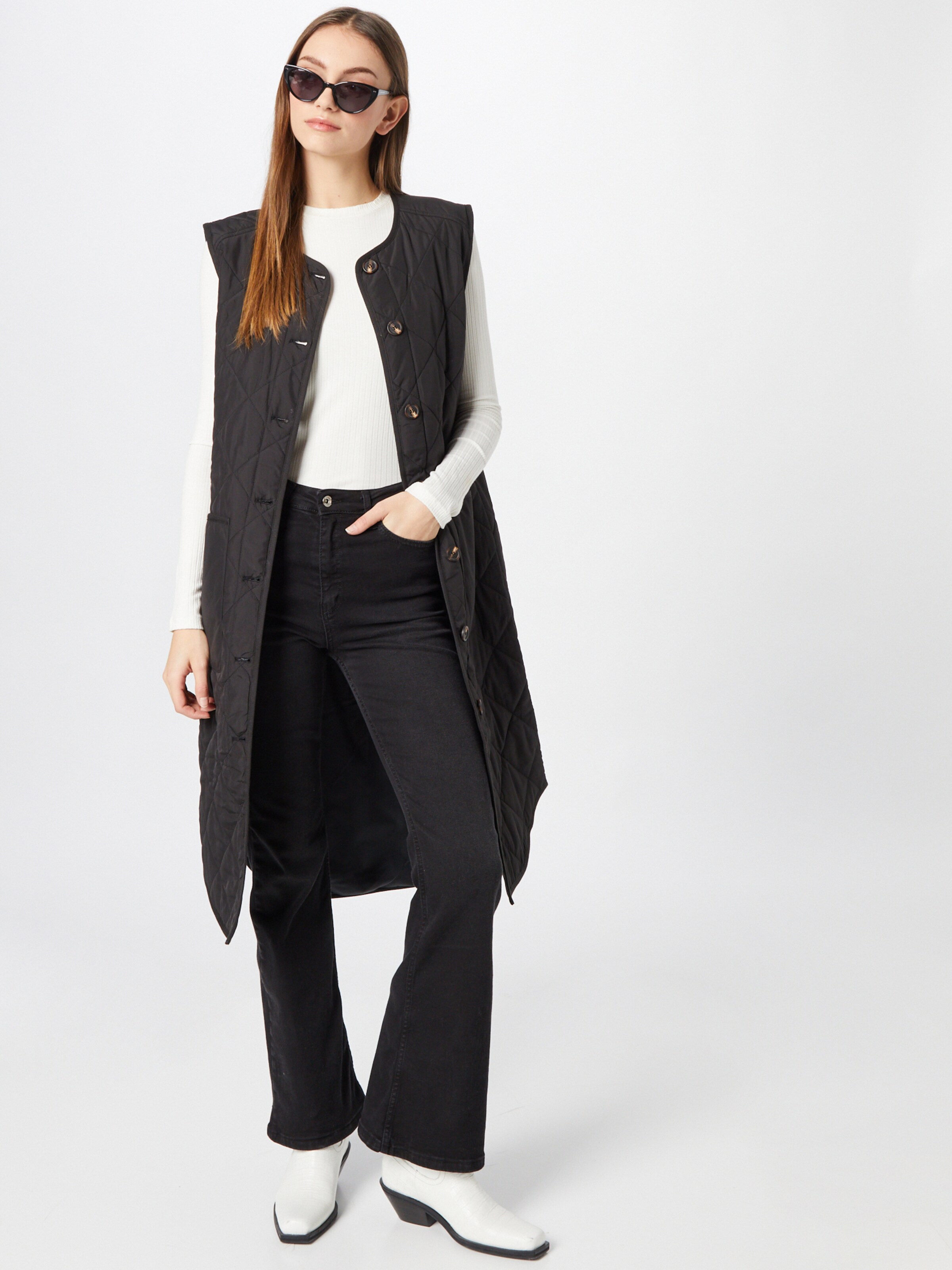 Frauen Jacken Global Funk Weste 'Kaison' in Schwarz - AA43339 Frauen Jacken Global Funk Weste 'Kaison' in Schwarz - AA43339