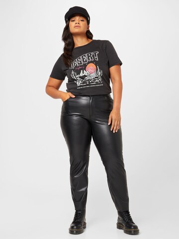 ONLY Carmakoma T-Shirt 'MIKO AZTEC' in Schwarz