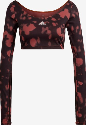 ADIDAS SPORTSWEAR Функциональная футболка 'Hyperglam Cut 3-Stripes ' в Красный: спереди