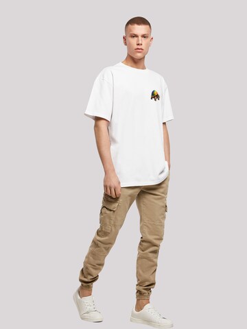 T-Shirt 'Rainbow Turtle' F4NT4STIC en blanc