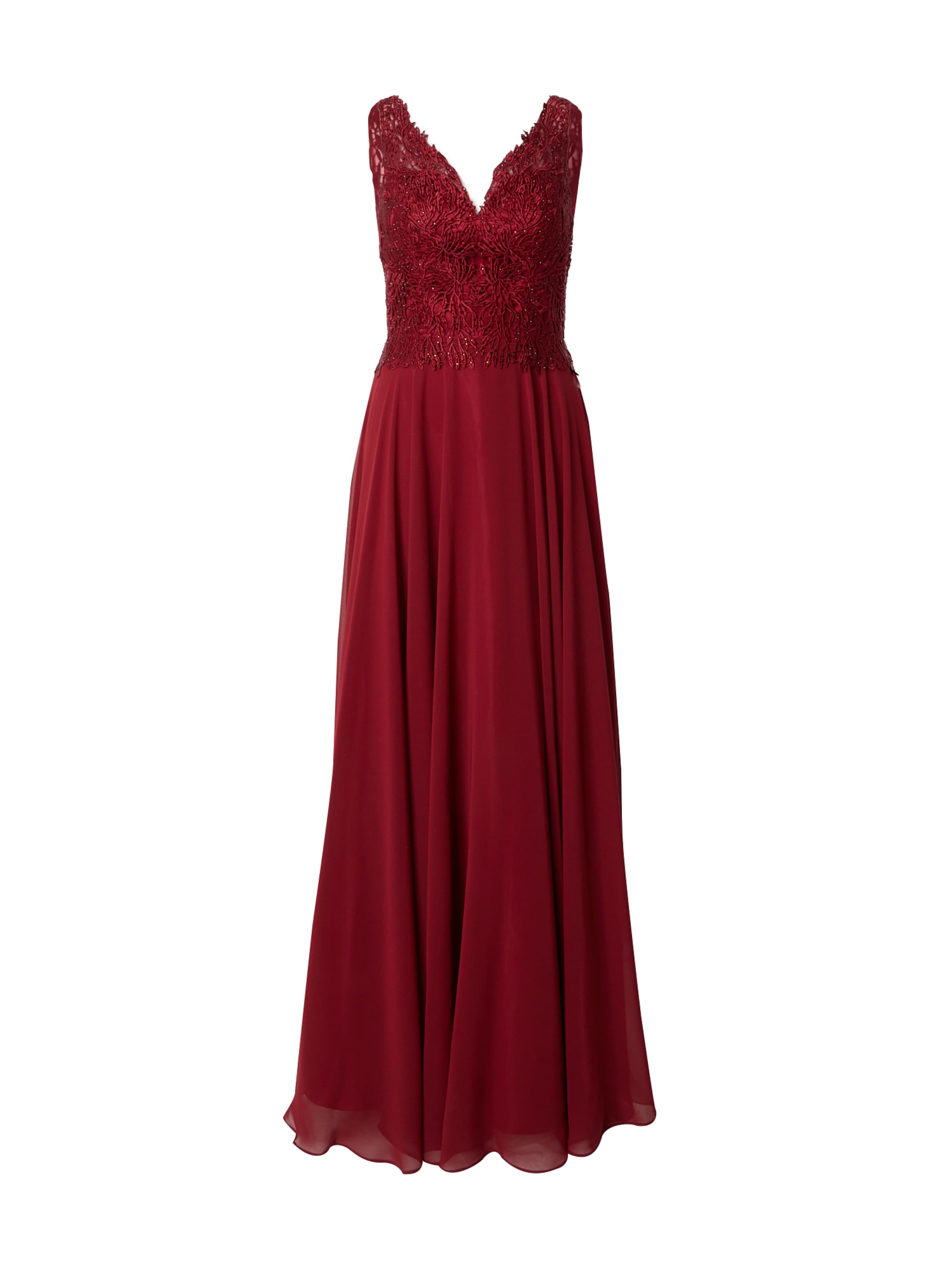 sarkans mascara Vakarkleita: no priekšpuses