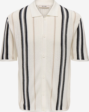 Vestes en maille 'ONSLEON' Only & Sons en blanc : devant
