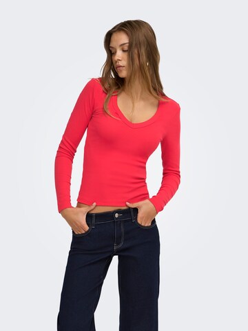 T-shirt 'ONLRiley' ONLY en rouge : devant