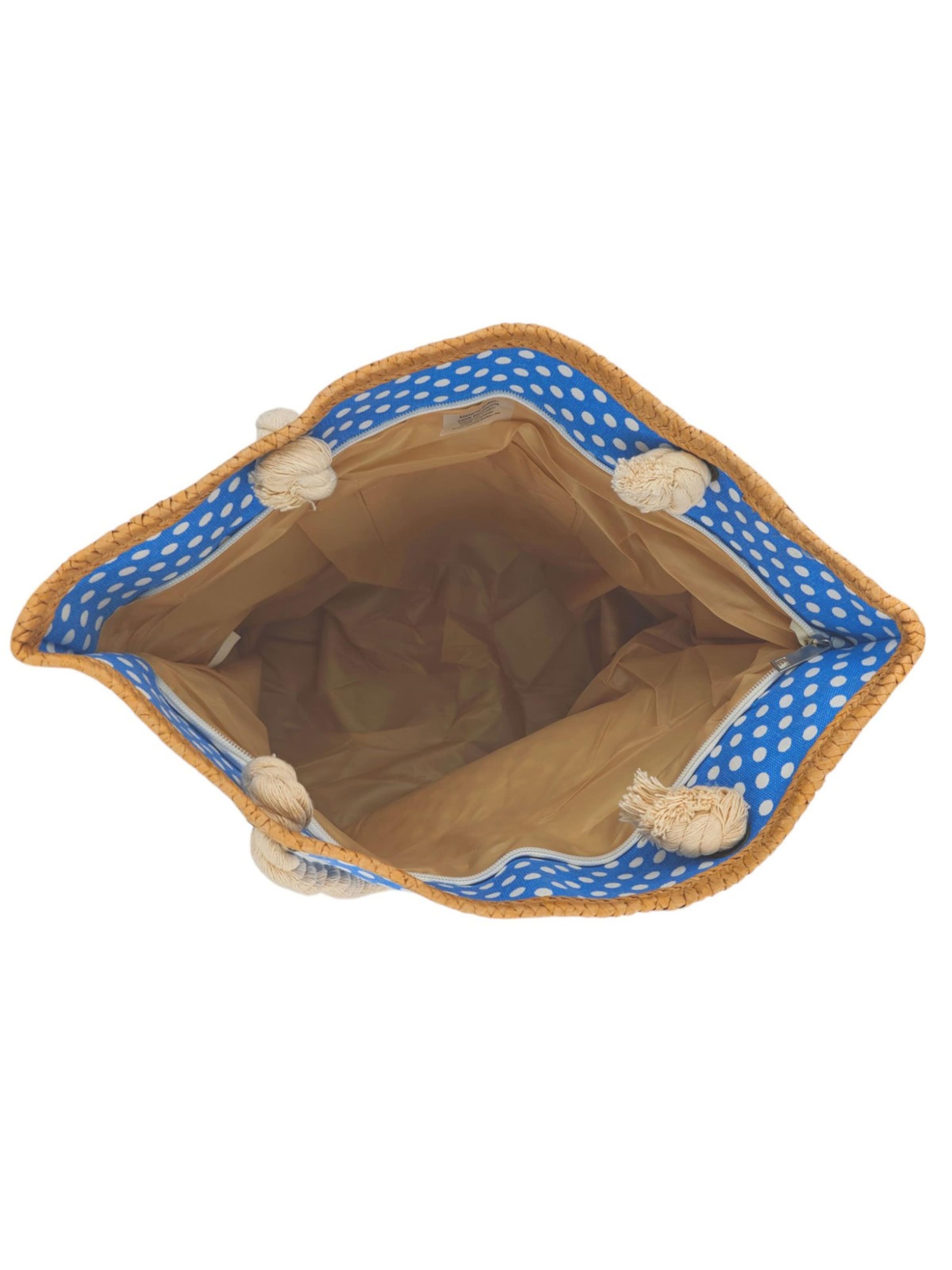 styleBREAKER Strandtasche 'Strandtasche mit Punkte Muster'‌‌‌ in Blau