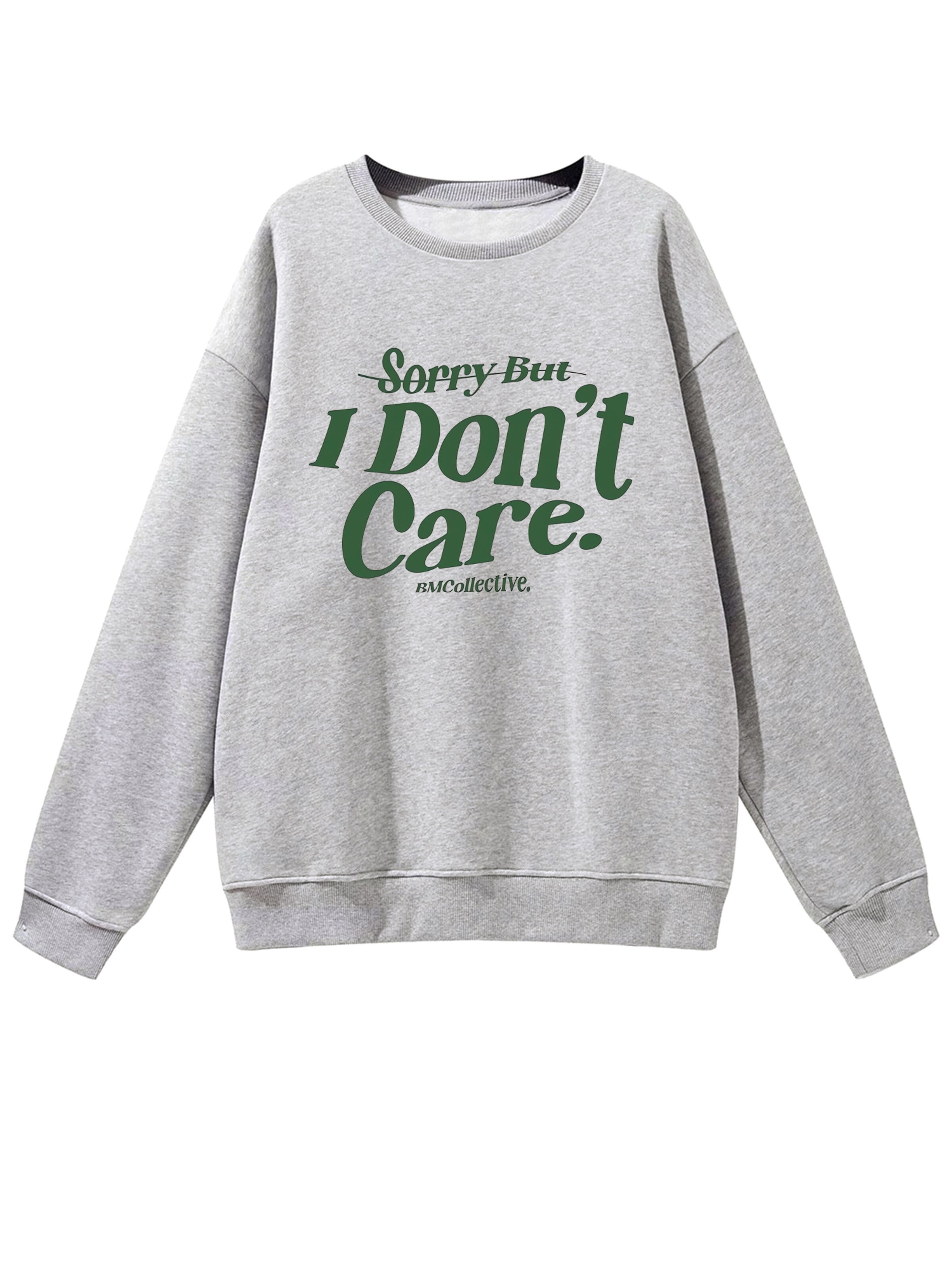 GORHEY - Jersey 'Women's Crew Neck Oversized Sweatshirt with Slogan Print' en gris