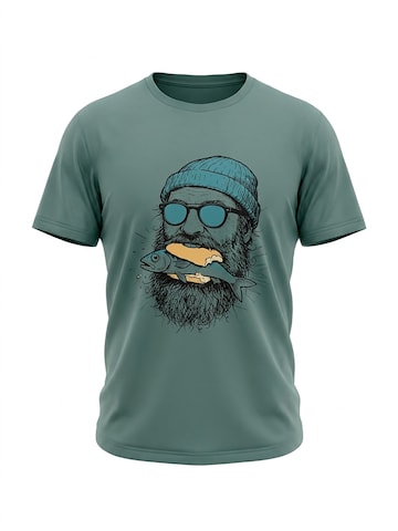 karlskopf Shirt 'FISCHFUTTER' in Green: front