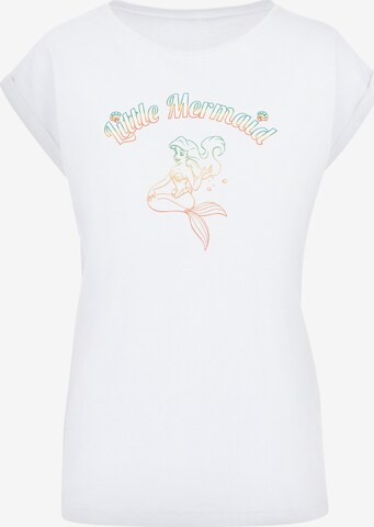 F4NT4STIC Shirt 'Disney The Little Mermaid Gradient' in Wit: voorkant