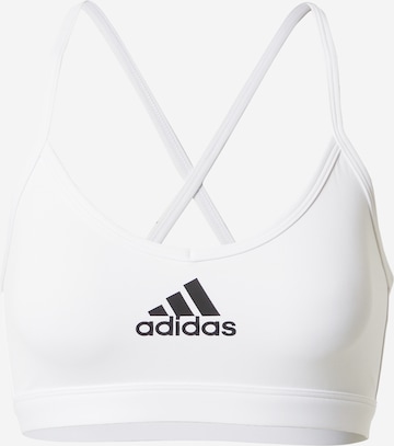 ADIDAS SPORTSWEAR Μπουστάκι Αθλητικό σουτιέν 'Aeroreact Light-Support' σε λευκό: μπροστά