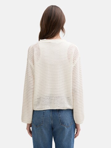 TOM TAILOR DENIM Pullover in Weiß