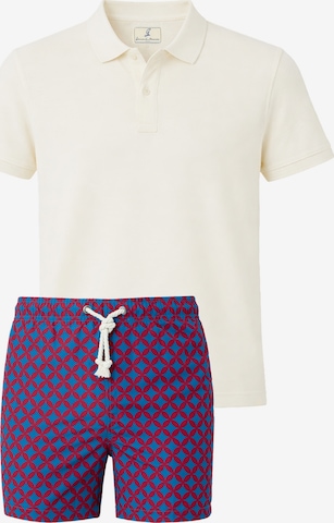 Gassa d'Amante Badeshorts & Polo-Shirt 'Amalfi' in Beige: Vorderseite