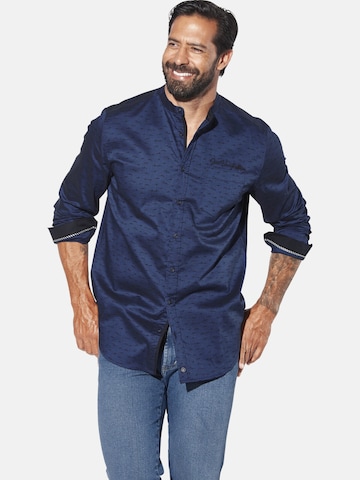 Jan Vanderstorm Comfort fit Button Up Shirt 'Leifbjorn' in Blue: front