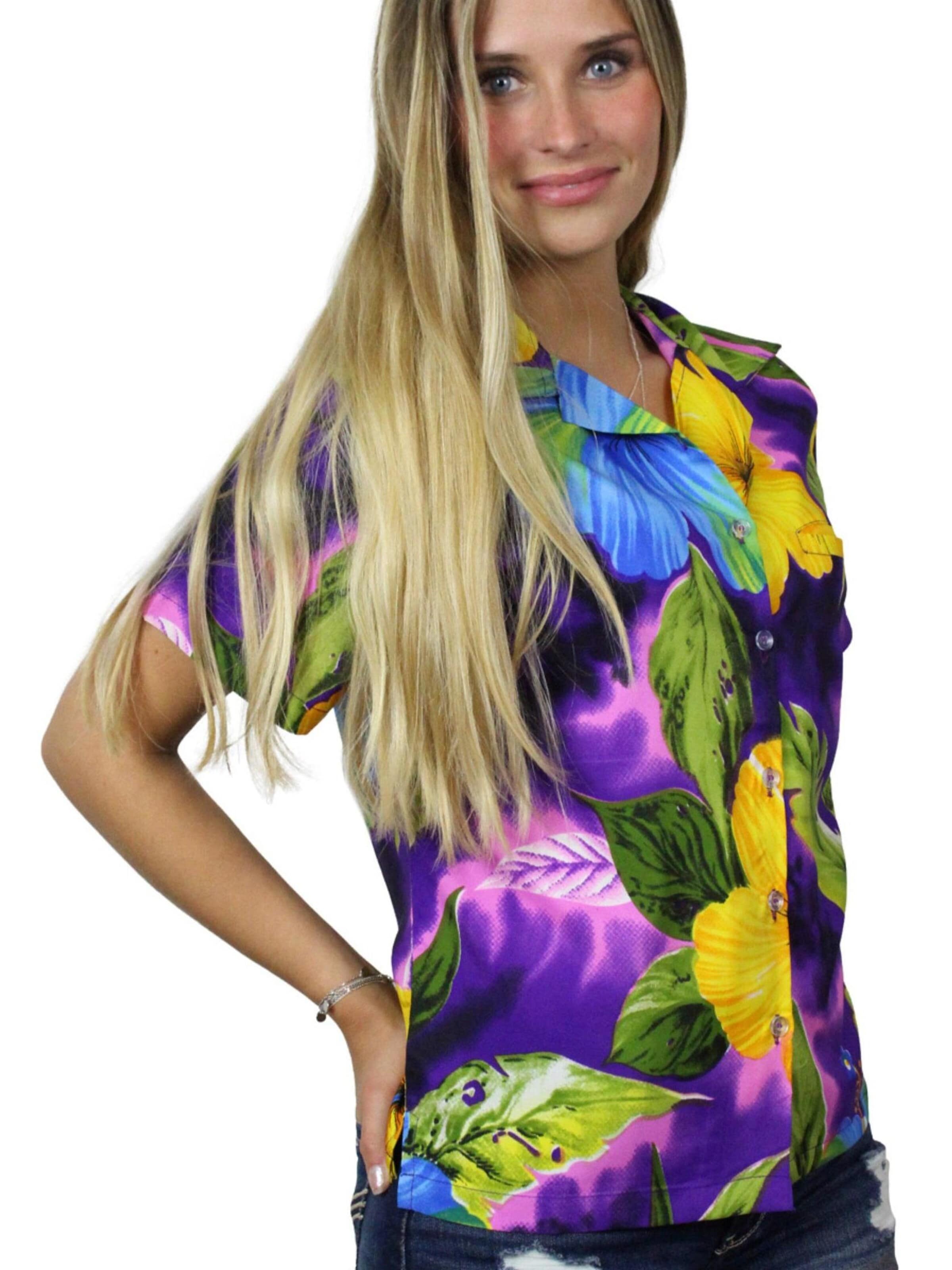 King Kameha Blouse 'Big Flower' in Purple
