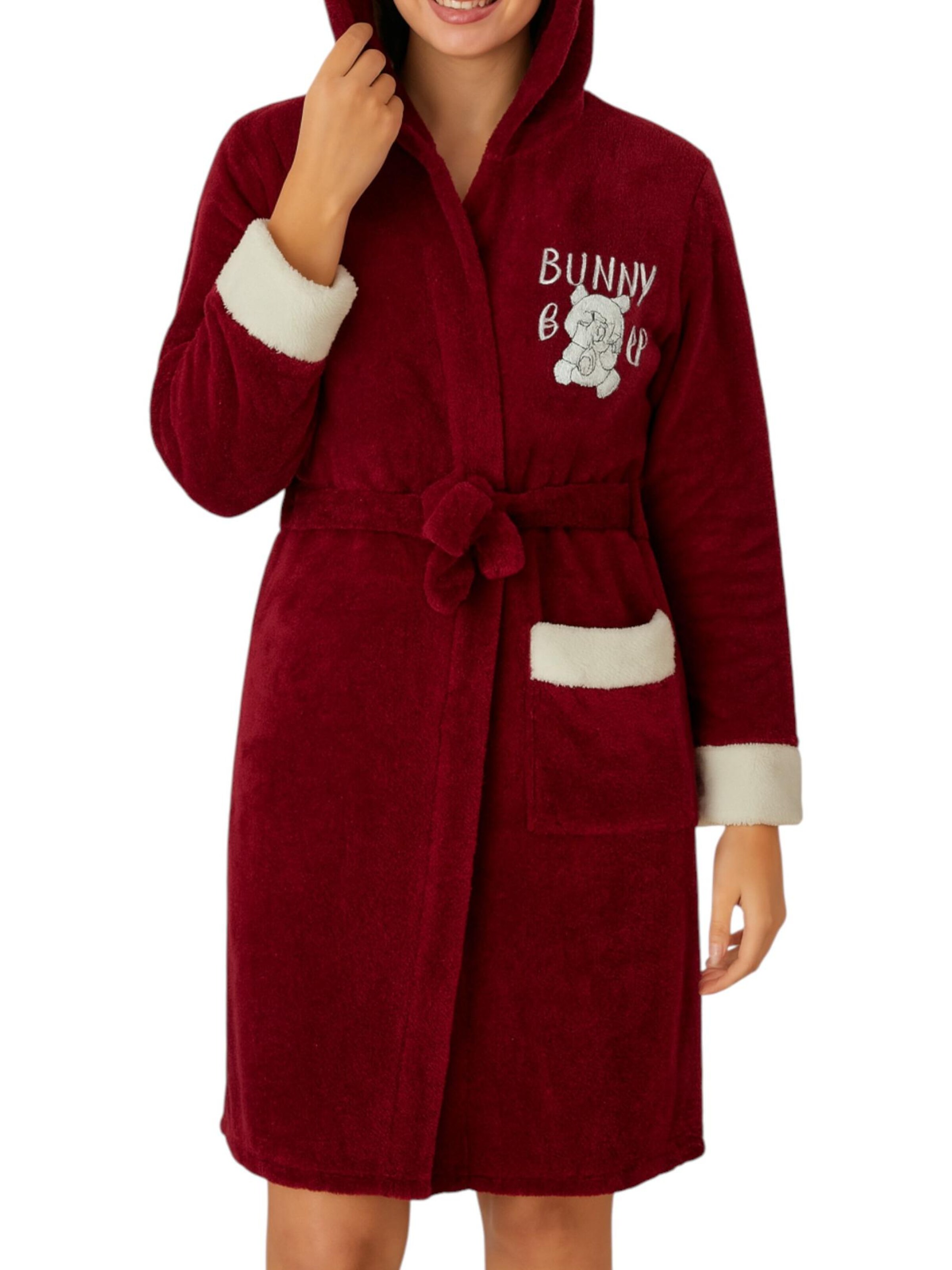 fashionshowcase Badjas kort 'CosyDream' in Rood