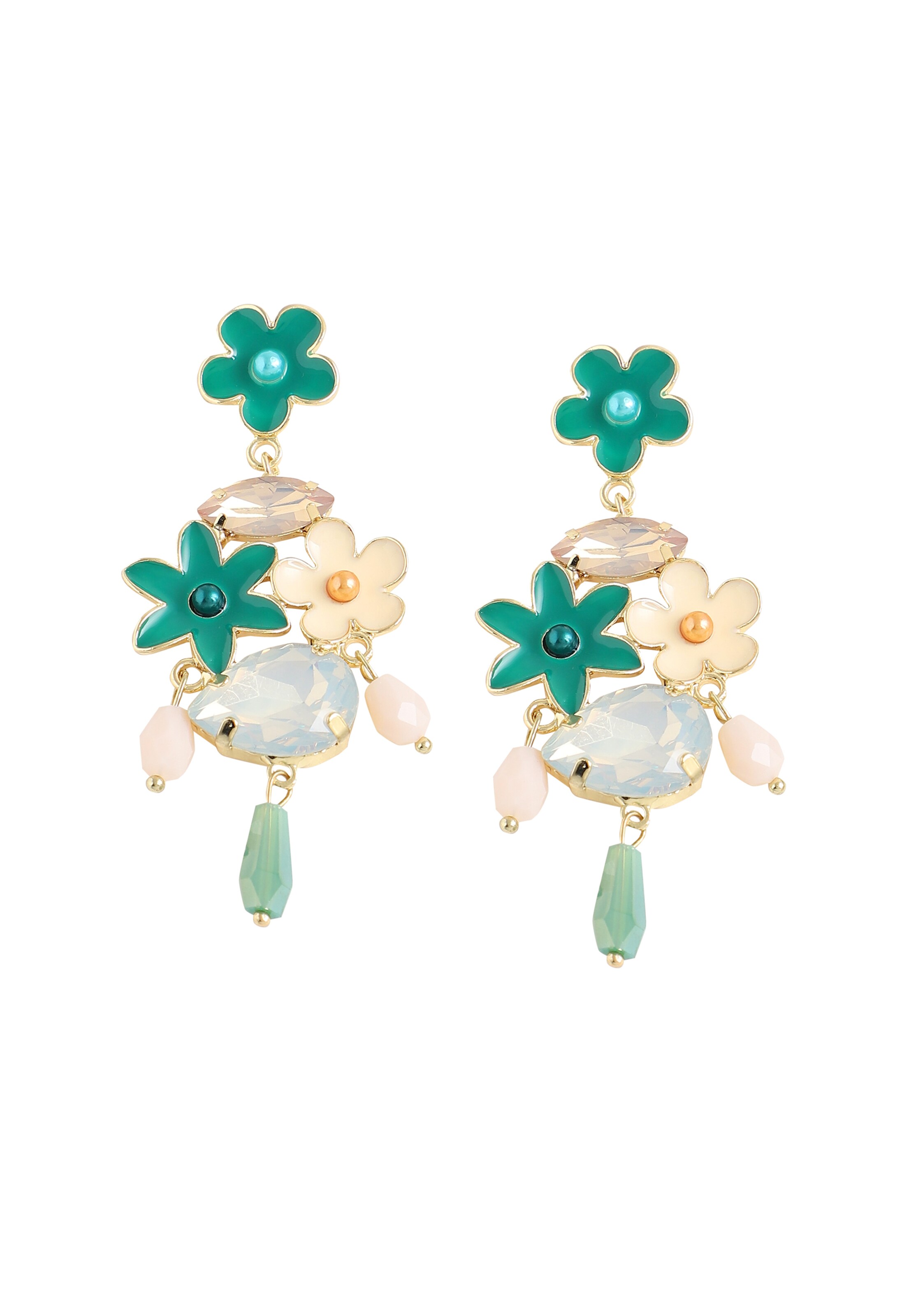 SOHI Boucles d'oreilles en or / mélange de couleurs, Vue avec produit