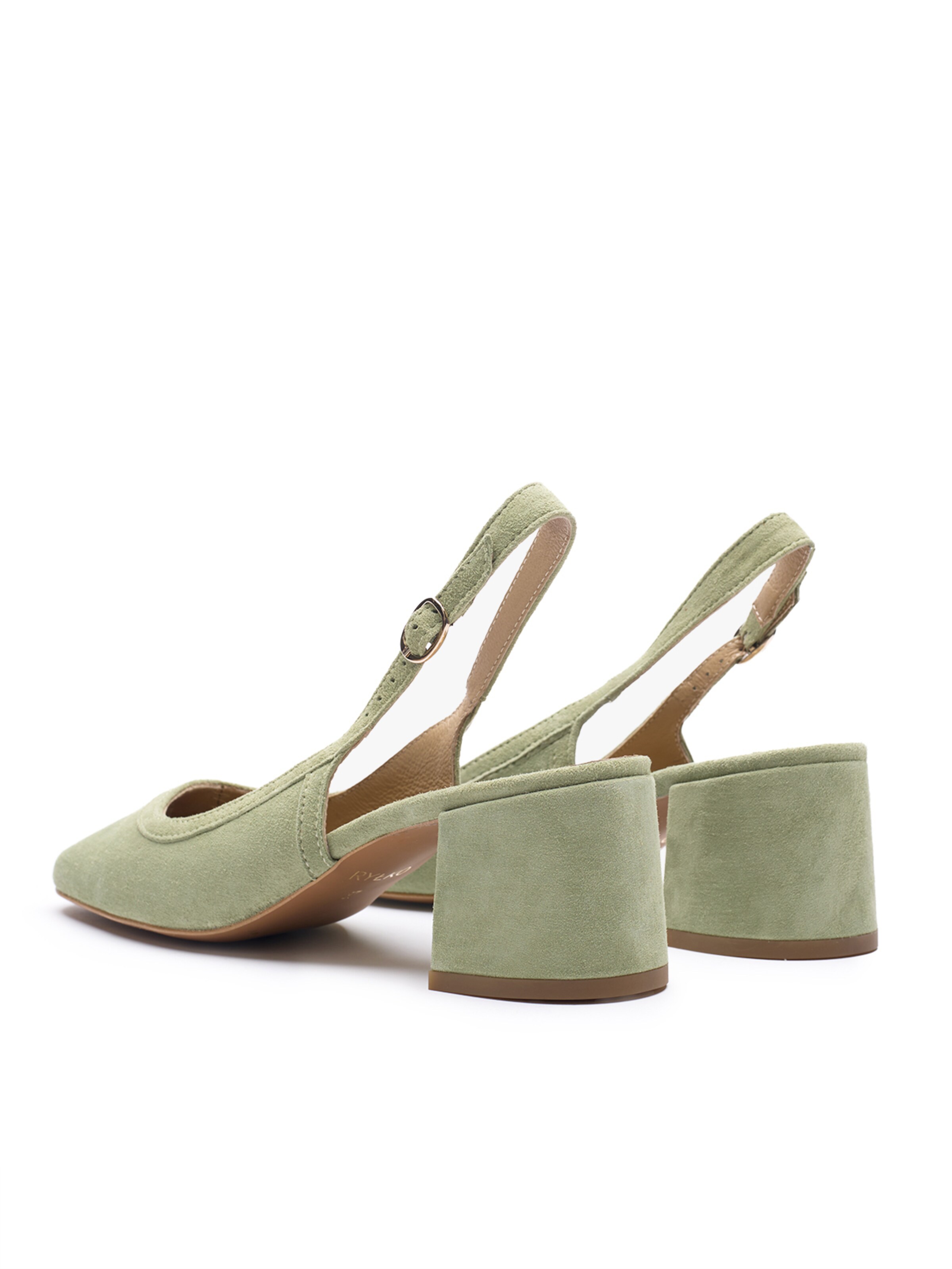 RYŁKO Лодочки с открытой пяткой в Зеленый