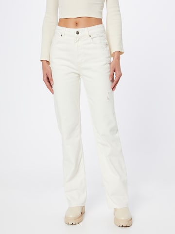 Misspap Wide leg Jeans 'Distressed' in White: front