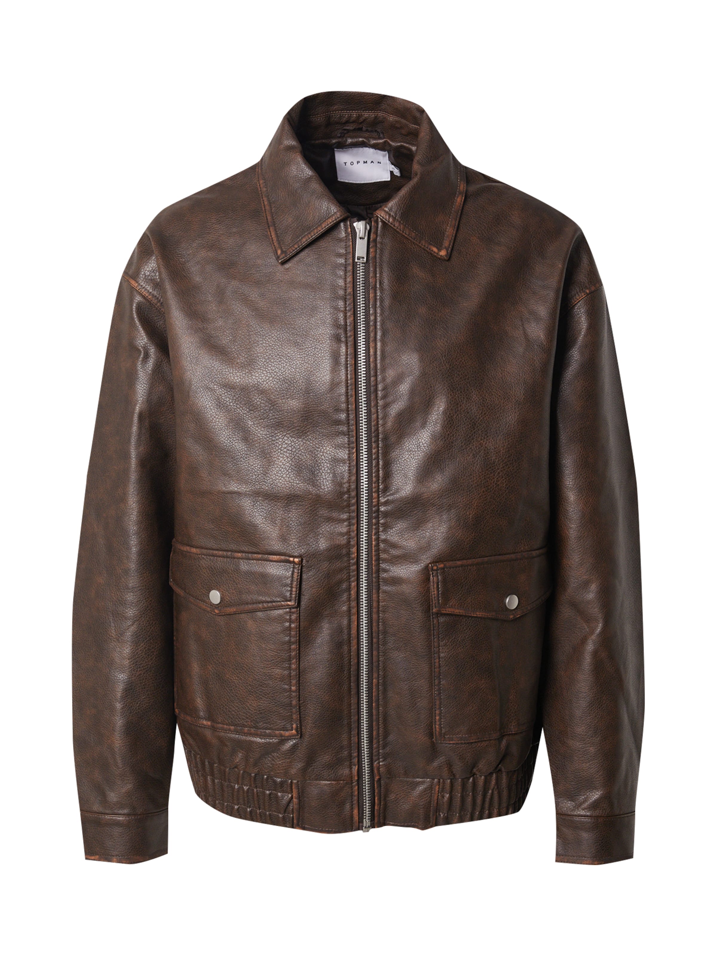 TOPMAN Φθινοπωρινό και ανοιξιάτικο μπουφάν σε καφέ: μπροστά