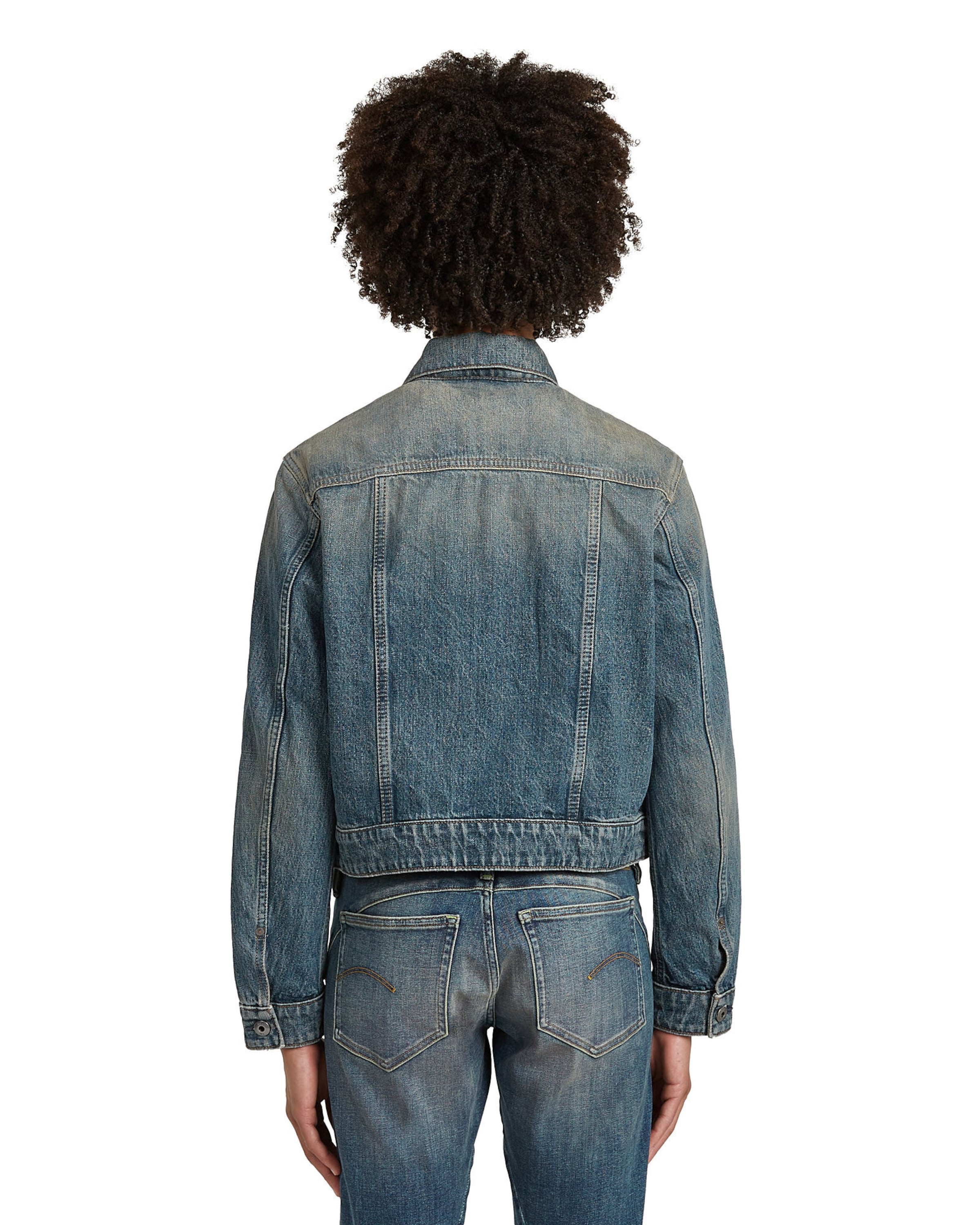 G-STAR Tussenjas 'Shrunken Boxy Jacket' in Blauw