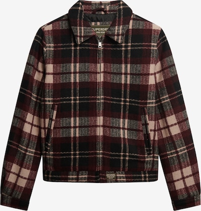 Superdry Übergangsjacke in grau / dunkelrot / schwarz, Produktansicht