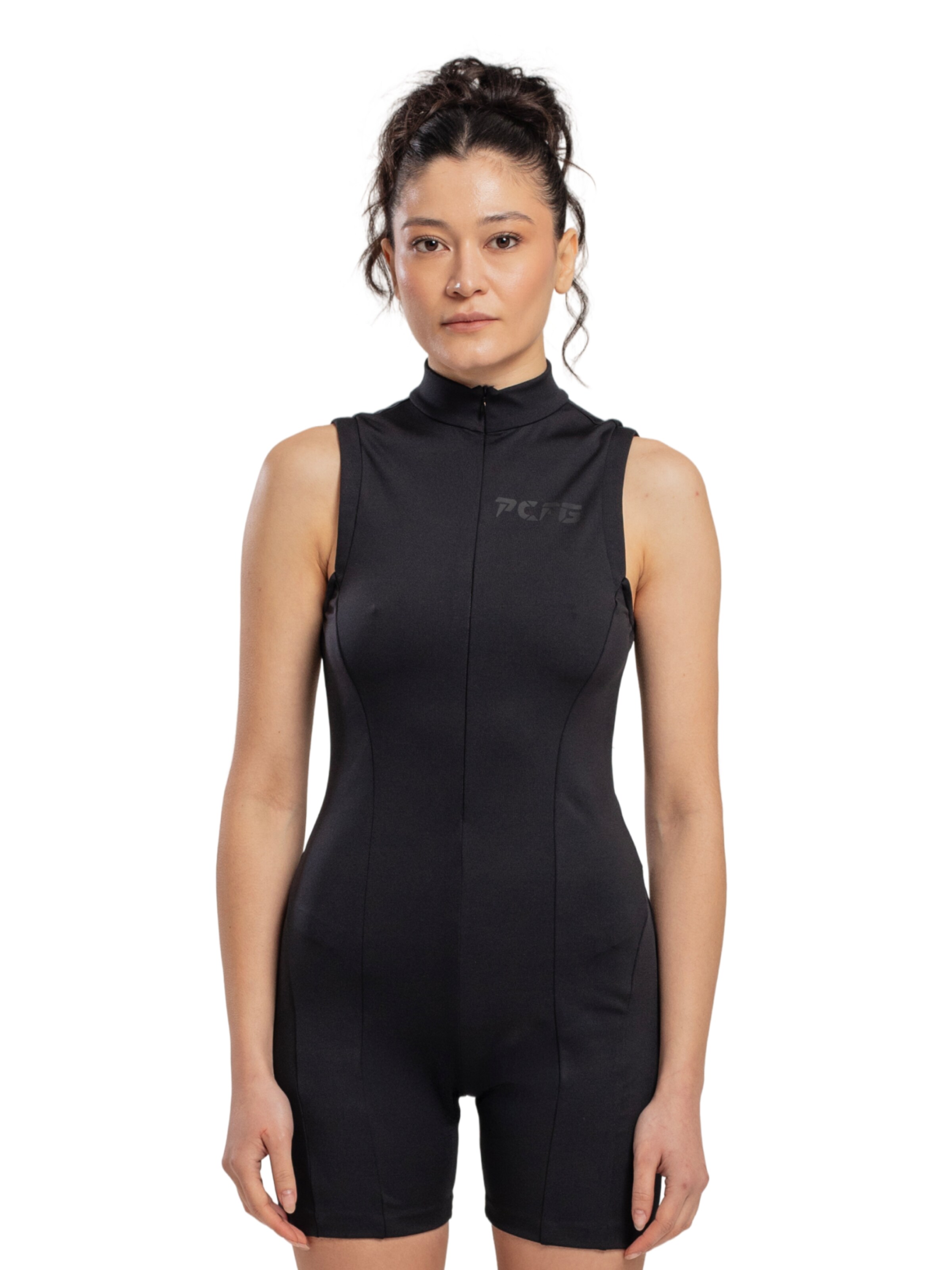 PCFG Jumpsuit in Schwarz: Vorderseite