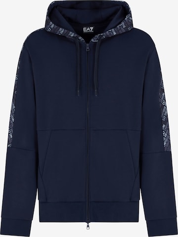 Veste de survêtement EA7 Emporio Armani en bleu : devant