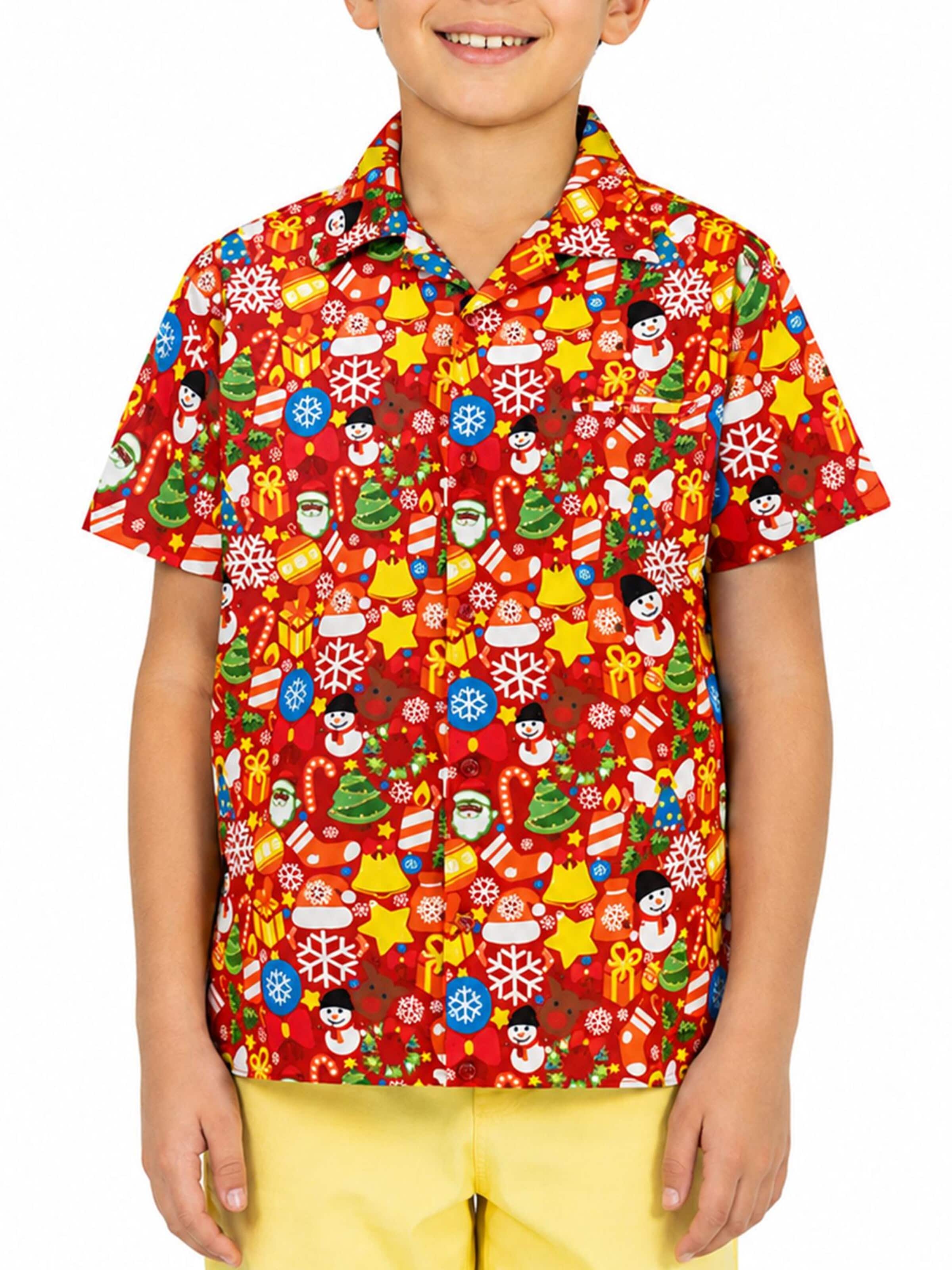 King Kameha Regular Fit Hemd 'Christmas Allover'‌‌‌‌‌‌‌ in Rot