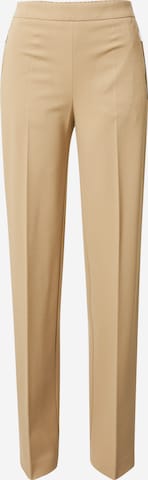 BOSS Black Wide leg Pleated Pants 'Taluca' in Beige: front